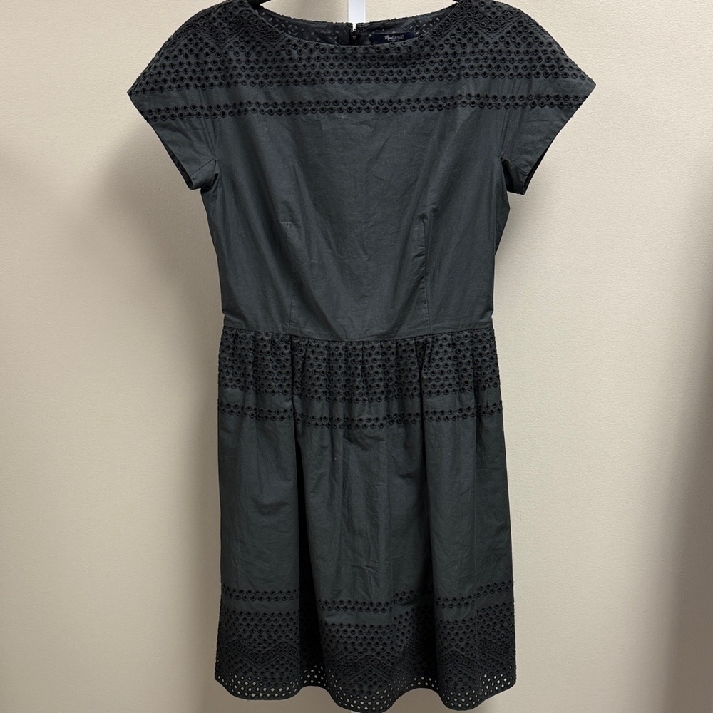 Madewell Black Eyelet Mini Dress